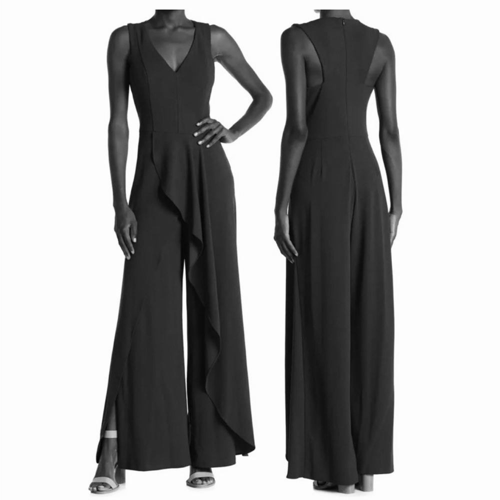 MARINA NAVY BLUE Ruffle Detail Jumpsuit